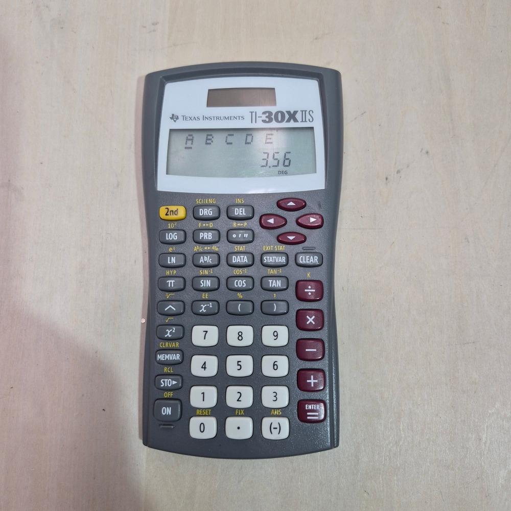 Texas Instruments TI-30XIIB Scientific Calculator Gray 2-Line Display Battery